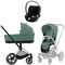 Коляска 3 в 1 Cybex Priam IV Rosegold complete и автокресло Cloud T i-Size Sepia Black Leaf Green 1515652105 - фото 50694