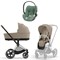 Коляска 3 в 1 Cybex Priam IV Chrome Brown complete и автокресло Cloud T i-Size Leaf Green Plus Cozy Beige 284806343 - фото 51272