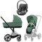 Коляска 3 в 1 Cybex Priam IV Chrome Brown complete и автокресло Cloud T i-Size Mirage Grey Leaf Green 1459680513 - фото 51555