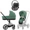Коляска 3 в 1 Cybex Priam IV Chrome Brown complete и автокресло Cloud T i-Size Mirage Grey Plus Leaf Green 798624087 - фото 51797