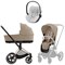 Коляска 3 в 1 Cybex Priam IV Rosegold complete и автокресло Cloud T i-Size Platinum White Plus Cozy Beige 103907329 - фото 72903
