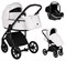 Детская коляска Roan Bass Next Кожа 3 в 1 с автокреслом Tutis Elo Black RN081/1 White 480436174 - фото 78521
