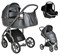 Детская коляска Roan Bass Next Кожа 3 в 1 с автокреслом Tutis Elo Black RN083/1 Graphite Pearl 192923216 - фото 78561