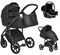Детская коляска Roan Bass Next Кожа 3 в 1 с автокреслом Tutis Elo Black RN088/1 Black/Black 827969006 - фото 78623