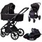 Детская коляска Peppy Tecla 3 в 1 с автокреслом Verona Shadow Black Chrome Edition Черный 1678349738 - фото 78927