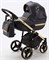 Детская коляска Adamex Cortina Deluxe 3 в 1 CT333 (ЧЕРН.КОЖА+ЗОЛОТ.ОТДЕЛКА+ЗОЛОТО РАМА) 824208795 - фото 79832