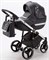 Детская коляска Adamex Cortina Deluxe 3 в 1 CT334 (ЧЕРН.КОЖА+СЕРЕБ.ОТДЕЛКА+ ХРОМ РАМА) 483564171 - фото 79836