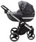 Детская коляска Adamex Cortina Deluxe 3 в 1 CT334 (ЧЕРН.КОЖА+СЕРЕБ.ОТДЕЛКА+ ХРОМ РАМА) 483564171 - фото 79837