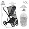 Детская коляска Roan Sol 3 в 1 с автокреслом Tutis Elo Black RSL/1011 Cloud Grey 883004941 - фото 83323