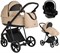 Детская коляска Roan Sol Кожа 3 в 1 с автокреслом Tutis Elo Lux Black RSL/2021 Caramel/Black/руч.Тем.коричневый 1250019647 - фото 83797