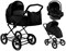 Детская коляска Roan Bass Next Classic Кожа d12 3 в 1 с автокреслом Elo Lux Black RCL300/1 Black 1912292145 - фото 86272