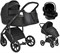 Детская коляска Roan Bass Next Кожа 3 в 1 с автокреслом Tutis Elo Lux Black RN088/1 Black/Black 40797928 - фото 86484